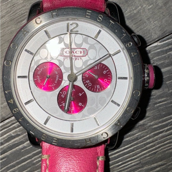 Coach Watch with Pink Leather Band - Picture 2 of 12